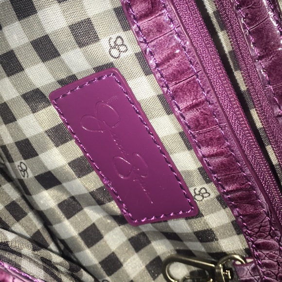 Jessica Simpson Purple Faux Alligator Clutch - Picture 4 of 7